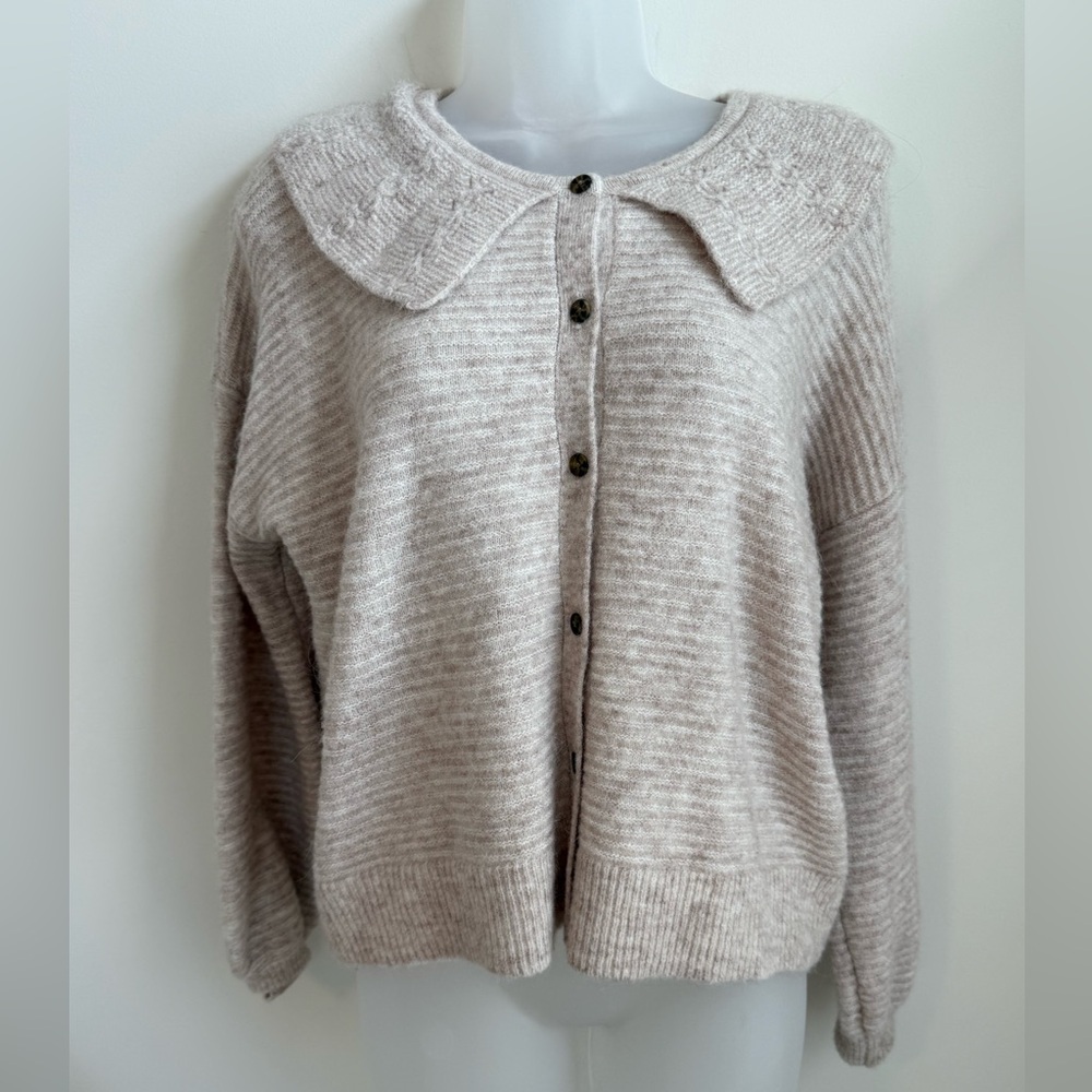Madewell Beige Collar Cardigan